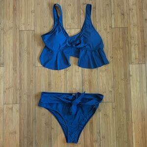 SHEIN Blue Ruffle Bikini Set